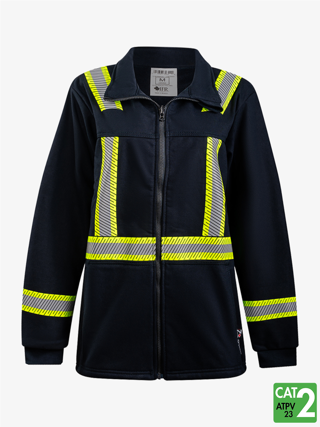 Segmented Striped Fleece Full Zip Jacket – Style 324