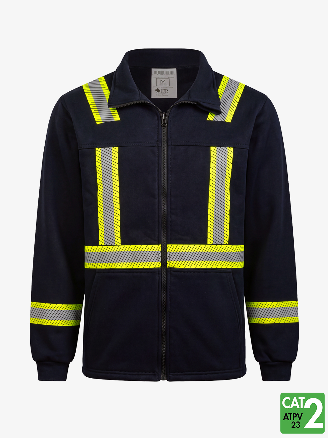 Segmented Striped Fleece Full Zip Jacket – Style 324
