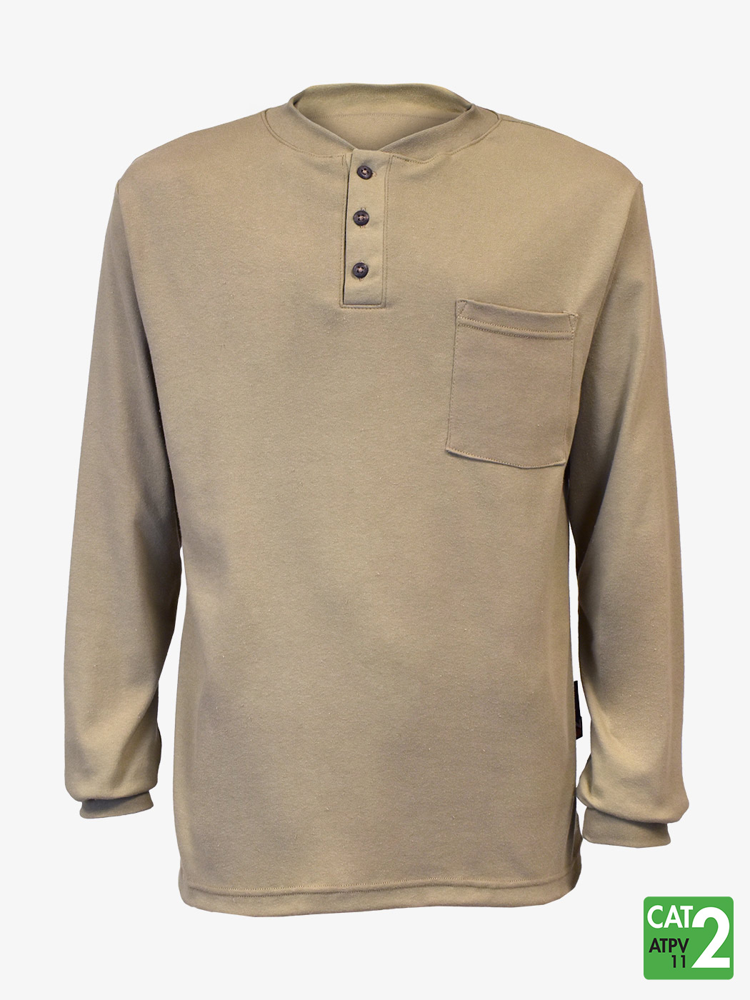 Front Line 6.9 oz Henley Long Sleeve T-Shirt – Style 660