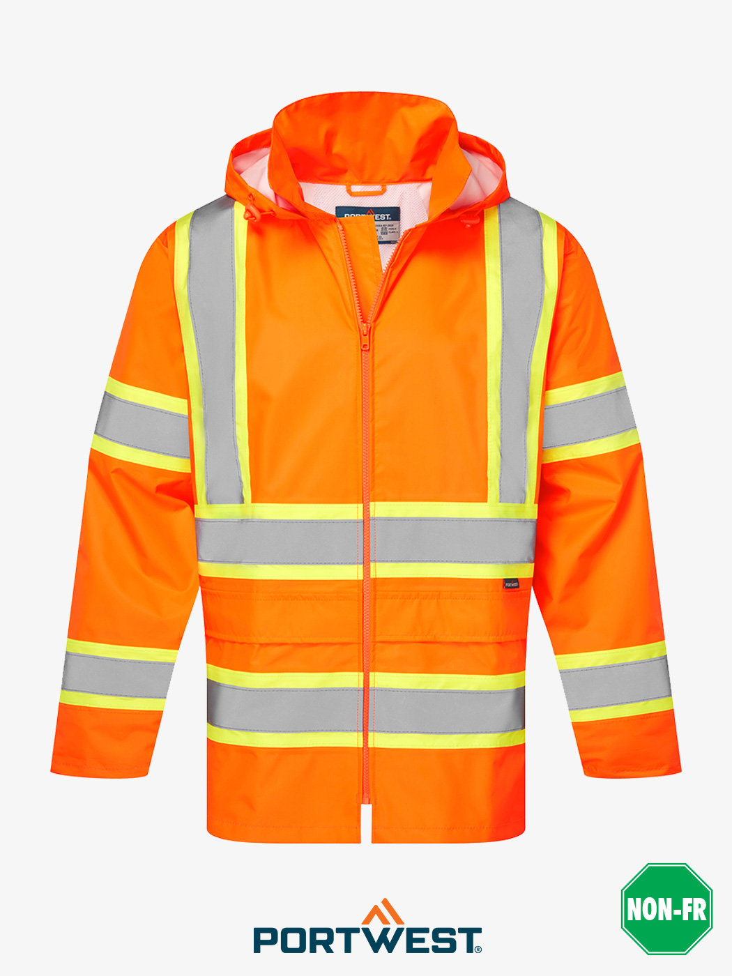 Hi-Vis Contrast Striped Rain Jacket – Style CA400