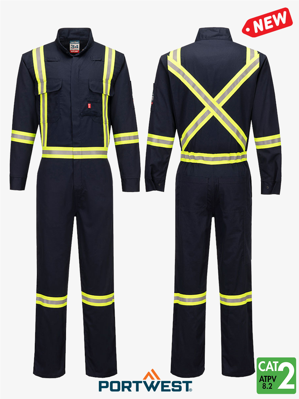 Bizflame® 88/12 Xtra FR 7oz Navy Coverall – FR525NA