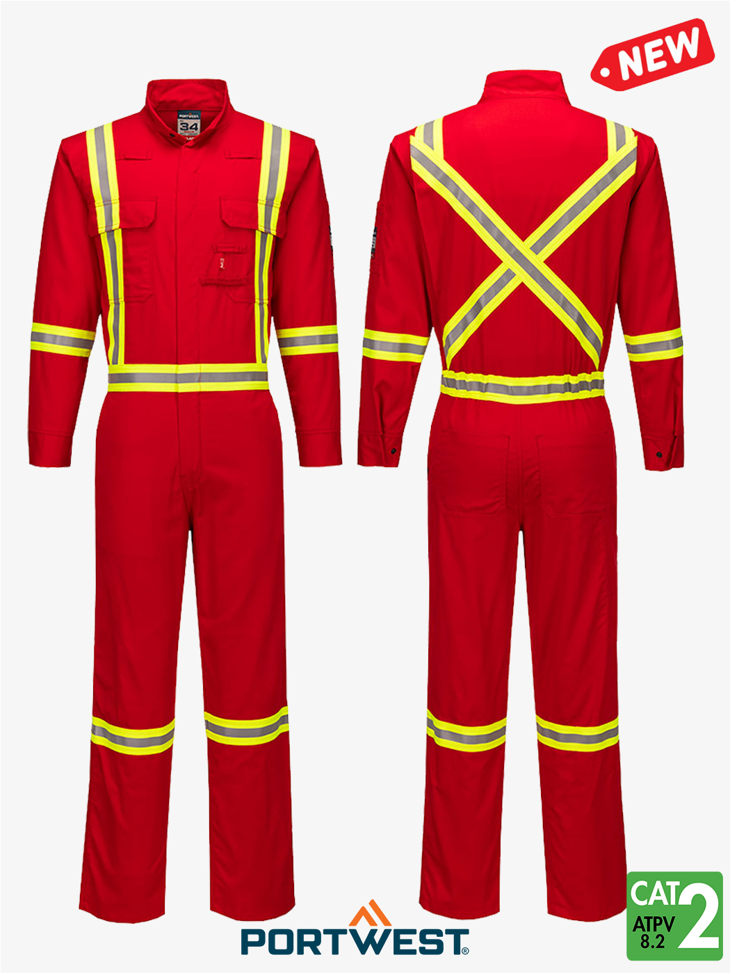 Bizflame® 88/12 Xtra FR 7oz Red Coverall – FR525RE