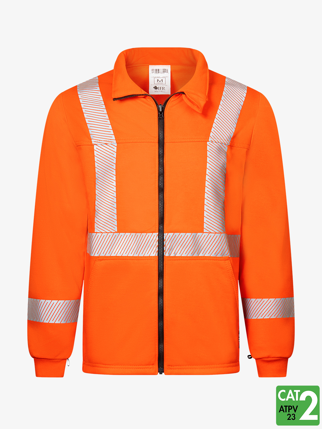Segmented Striped Fleece Full Zip Jacket – Style 329