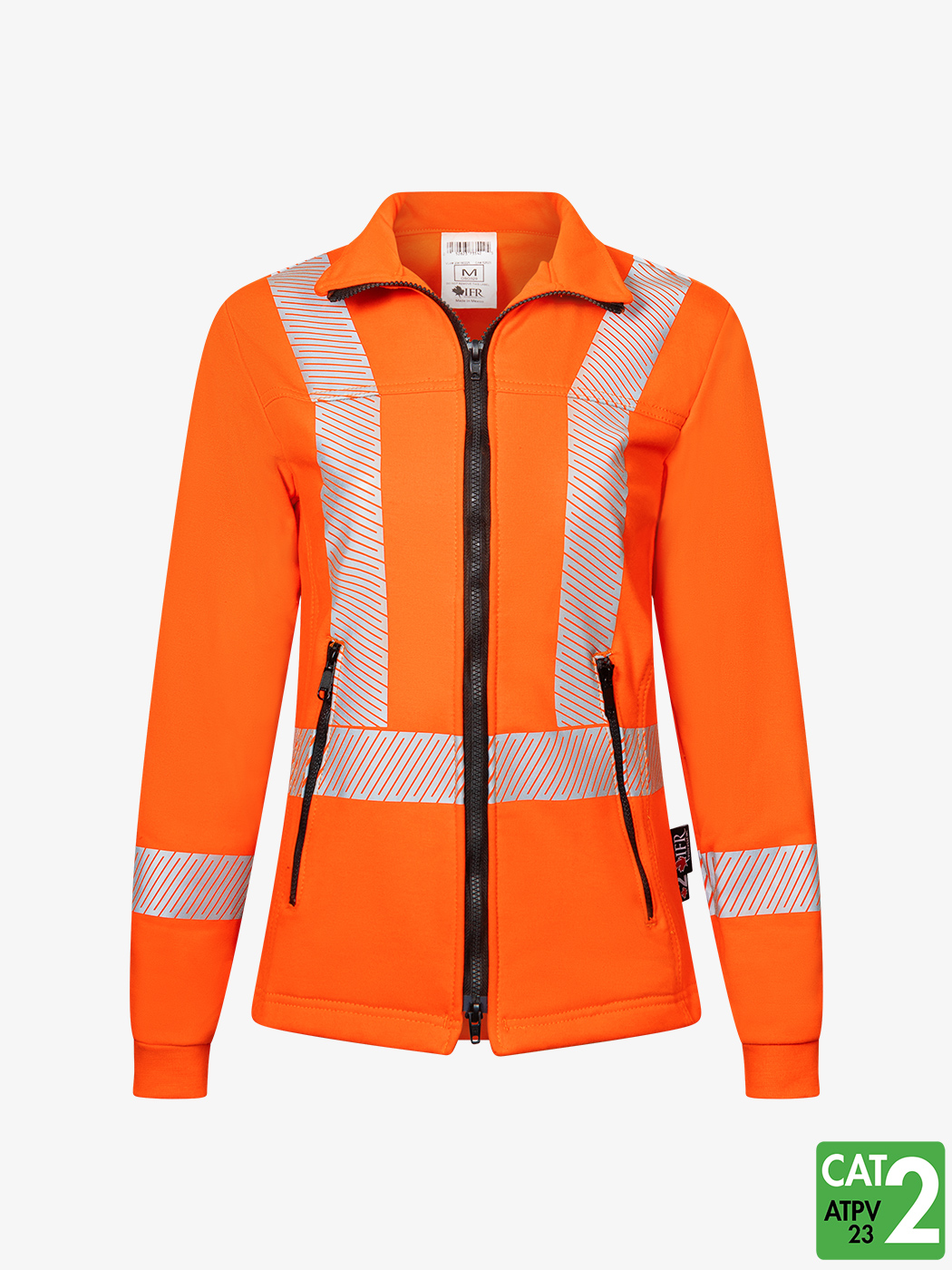 Women’s Segmented Striped Fleece Full Zip Jacket – Style 474