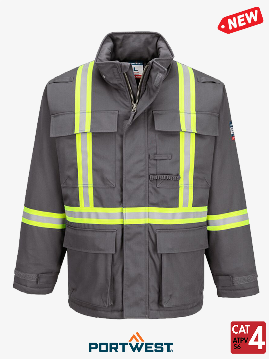 Bizflame® 88/12  Grey Insulated FR Winter Parka – Style FR612GR