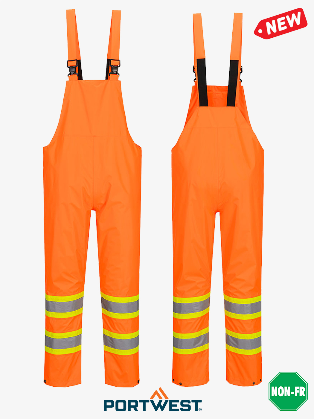 Hi-Vis Contrast Striped Rain Bib & Brace- Style CA449