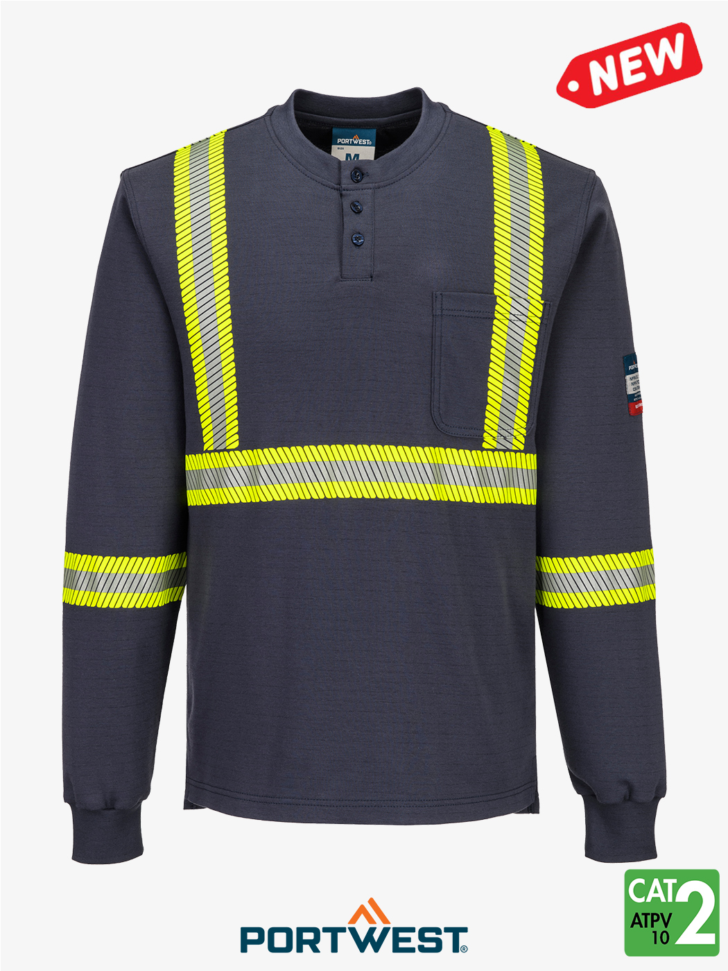 Bizflame® Knit 2″ FR Henley – Style FR748