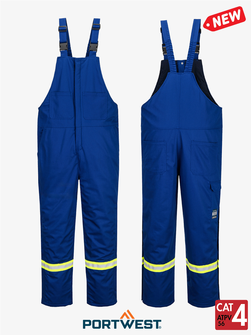 Bizflame® 88/12 Royal Blue Insulated FR Winter Bib Pants – Style FR429RB