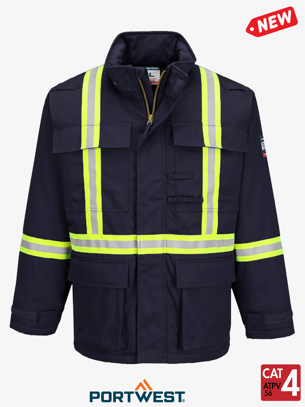 Bizflame® 88/12 Navy Insulated FR Winter Parka – Style FR612NV
