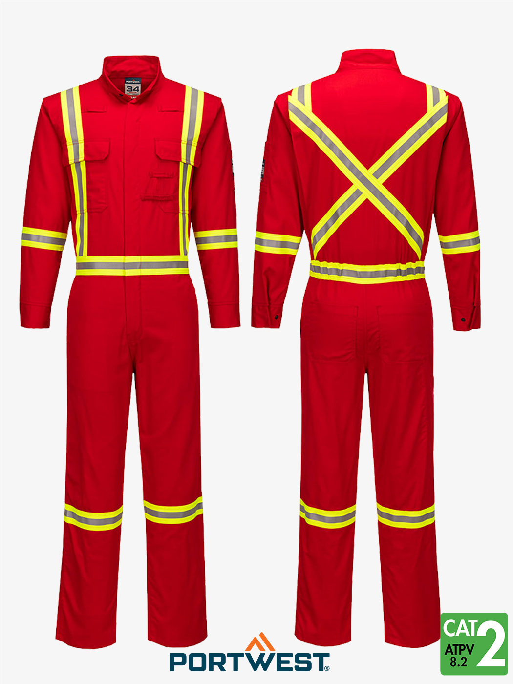 Bizflame® 88/12 Xtra FR 7oz Red Coverall – FR525RE