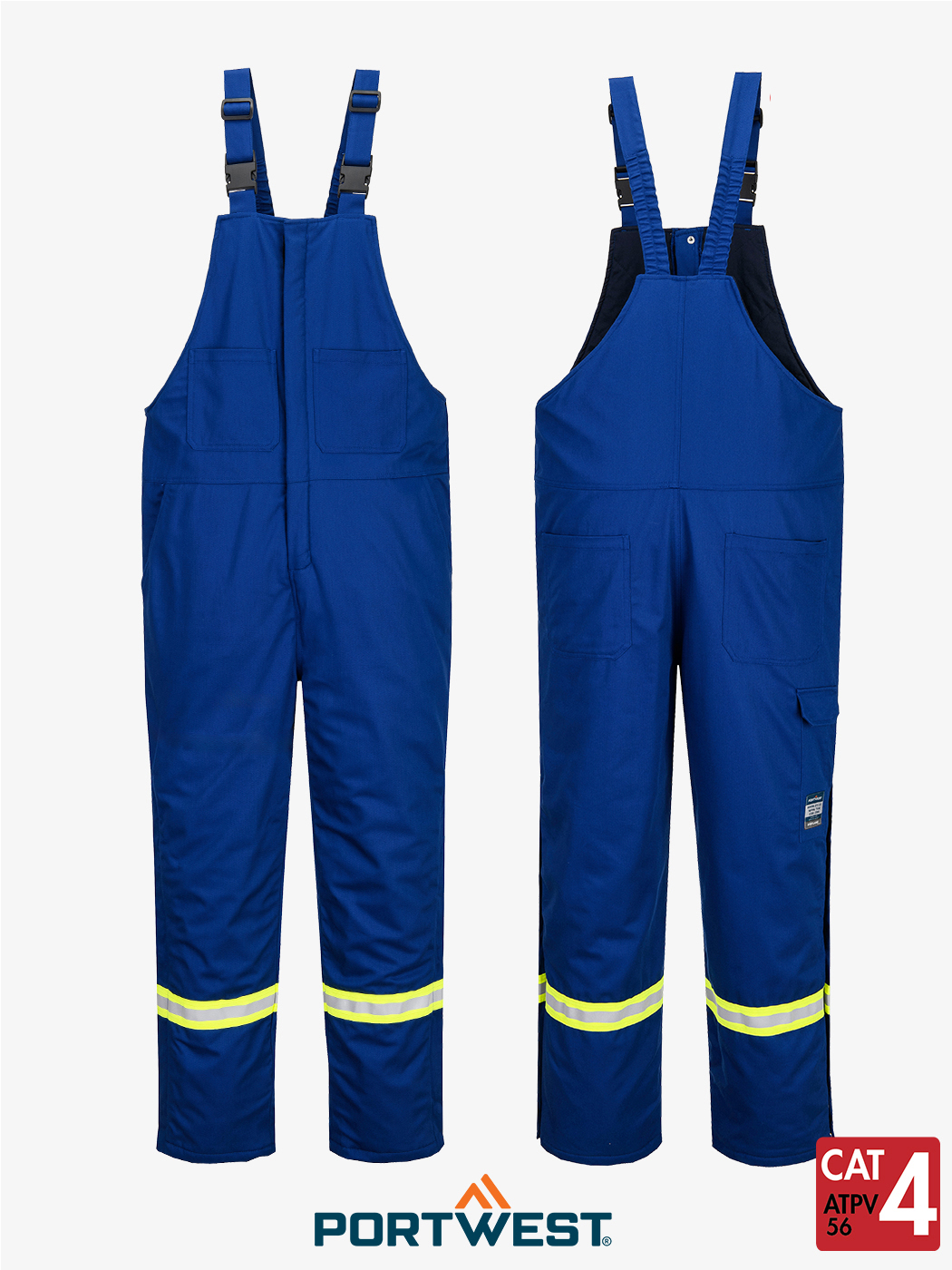 Bizflame® 88/12 Royal Blue Insulated FR Winter Bib Pants – Style FR429RB
