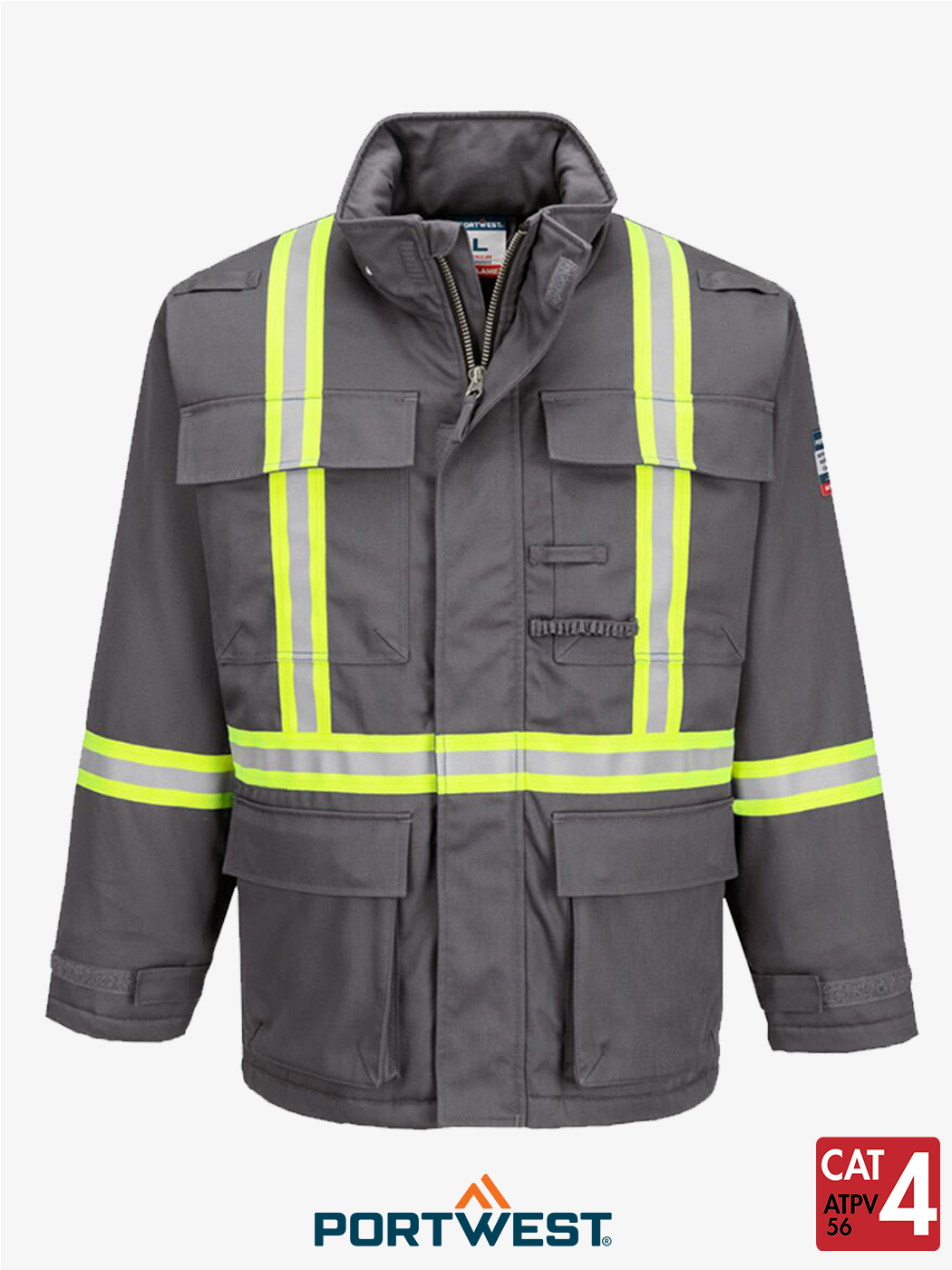 Bizflame® 88/12  Grey Insulated FR Winter Parka – Style FR612GR