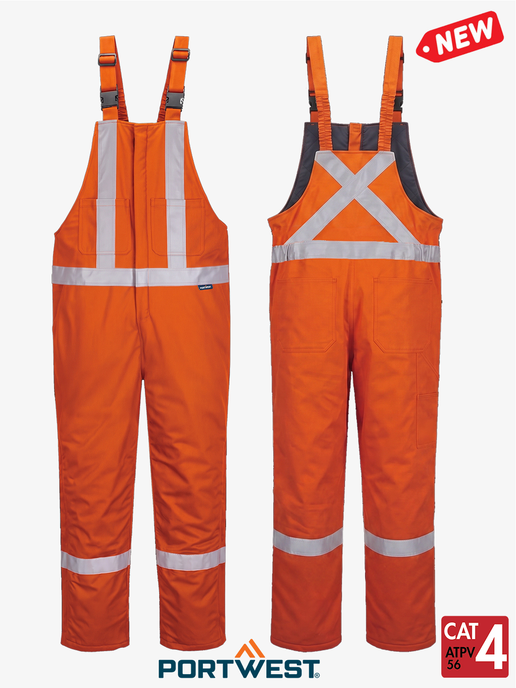 Bizflame® 88/12 Insulated FR Orange Winter Bib Pant – Style FR466