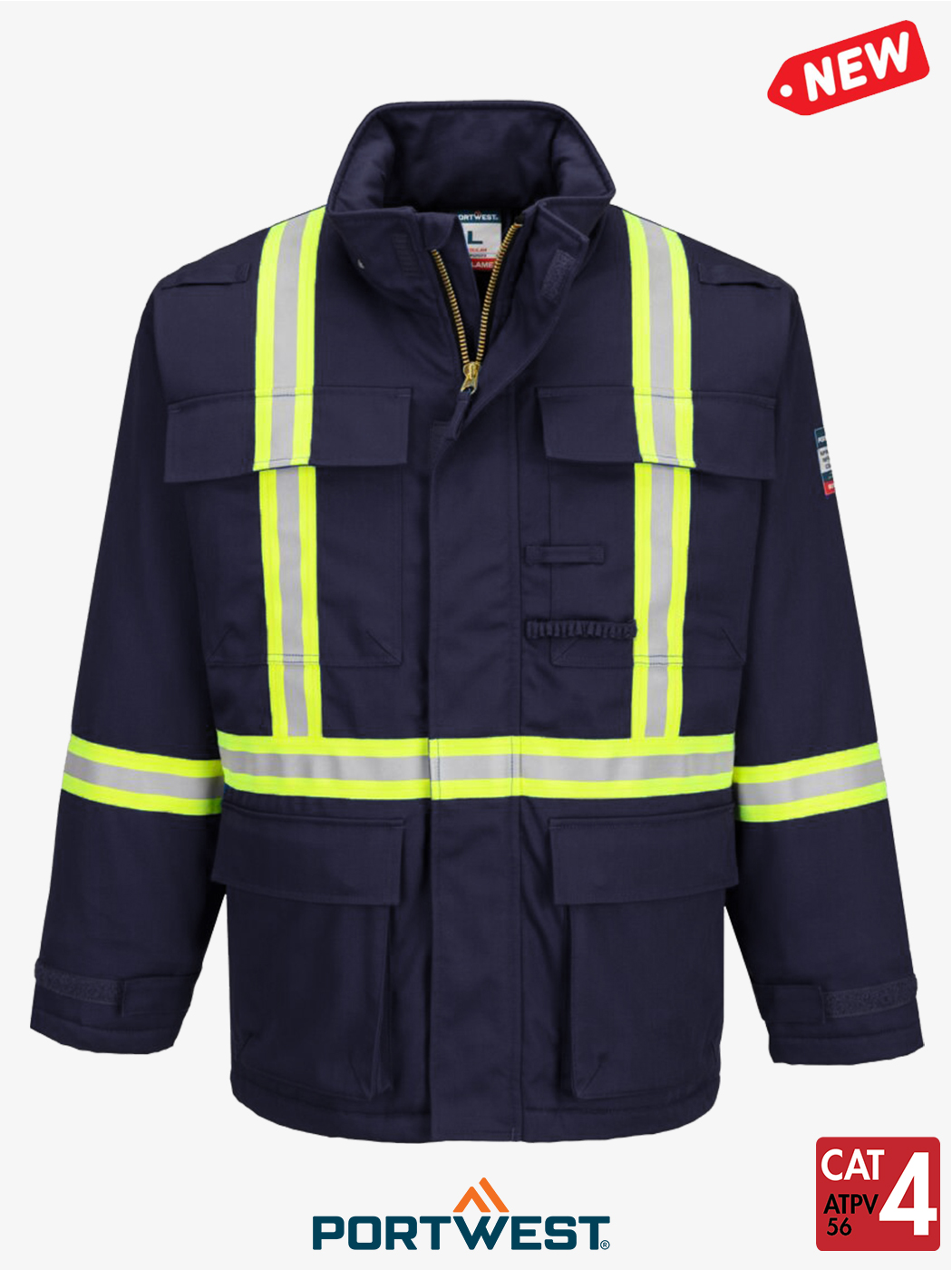Bizflame® 88/12 Navy Insulated FR Winter Parka – Style FR612NV
